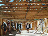 Project Crossroads volunteers build a new home.